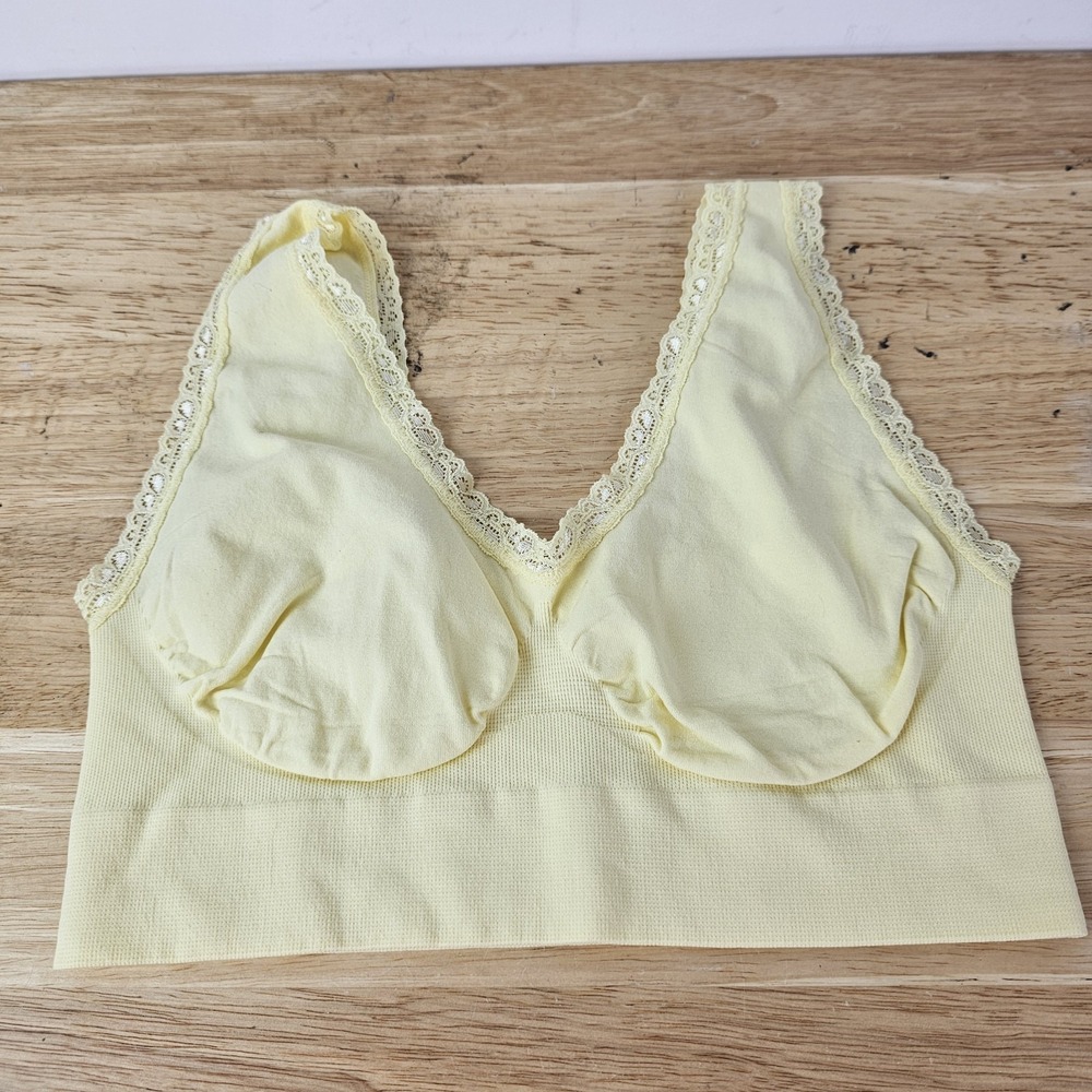 Rhonda Shear Seamless Original Ahh Comfort Bra New NWOT S Wireless Pale Yellow